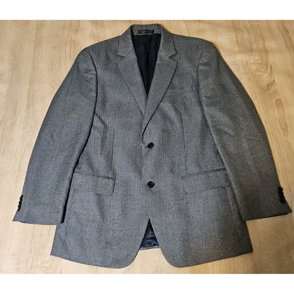 Michael Michael Kors Men's Classic Fit Houndstooth Sport Coat Blazer 38R Blue